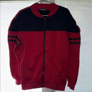 Red and Black Bomber JacketNWOT SIZE L- lightweight